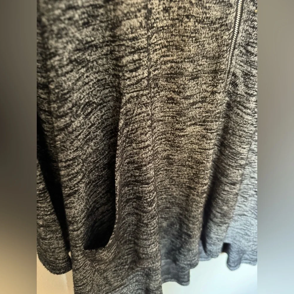 Sun Kim Taylor Tunic Jacket Full Zip Swing Heather Gray Size Large Pockets